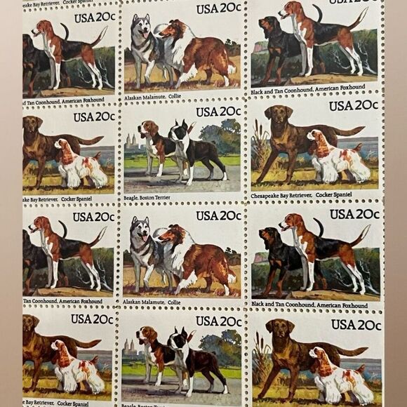 Vintage 1994 MNH Scott Dogs MNH 20 Cent Sheet of Stamps Scott #2098-01 - Picture 2 of 2